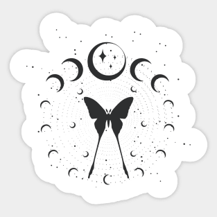 Butterfly Moon Sticker